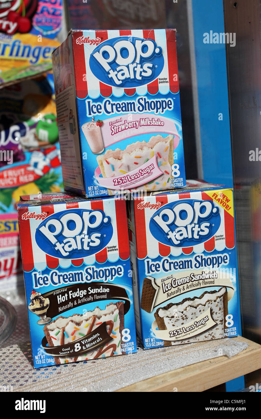 A selection of American Kelloggs Pop Tarts for sale in Cybercandy, a sweet  shop in Brighton, East Sussex, UK Stock Photo - Alamy