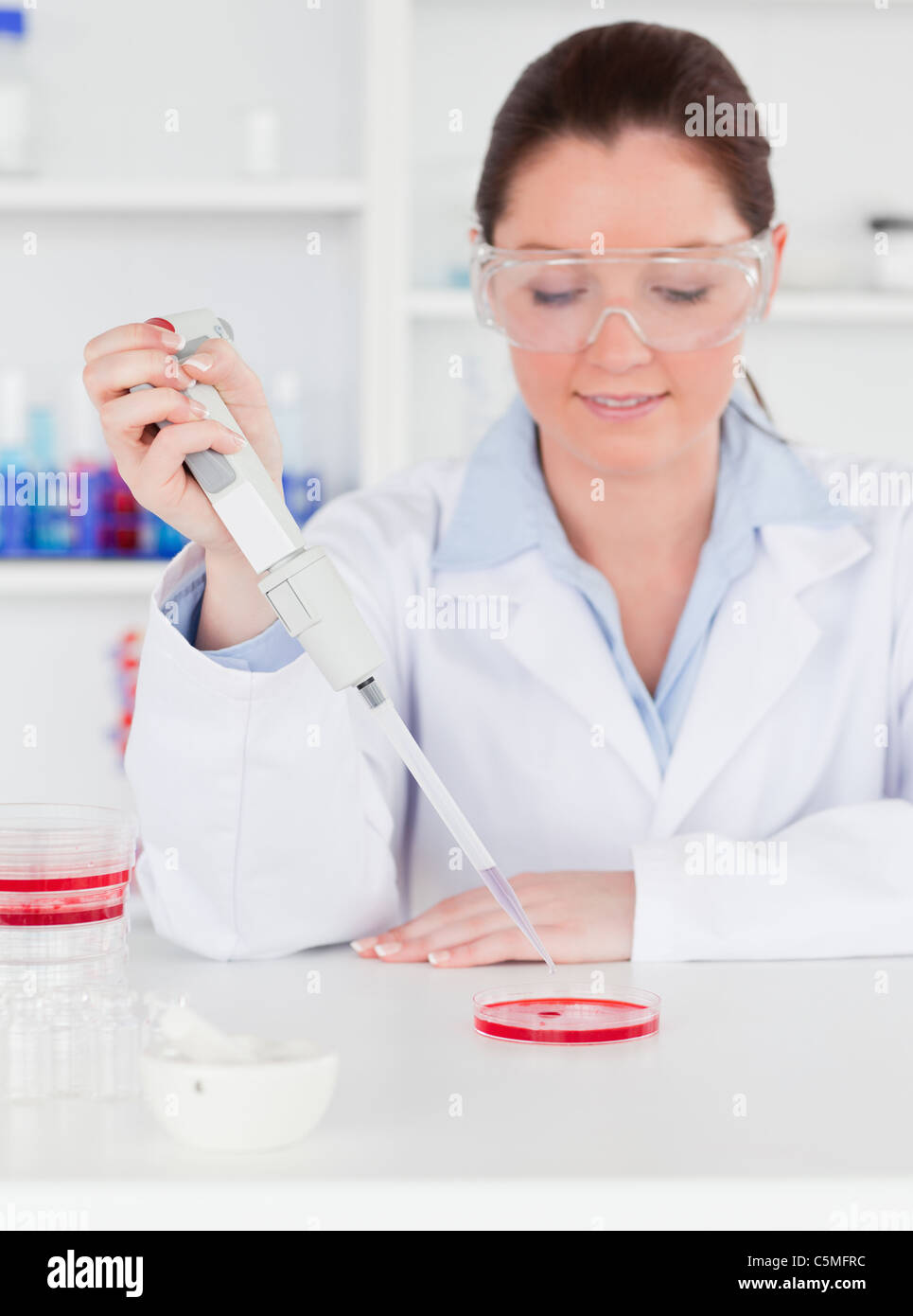Portrait of a young scientist  preparing Stock Photo