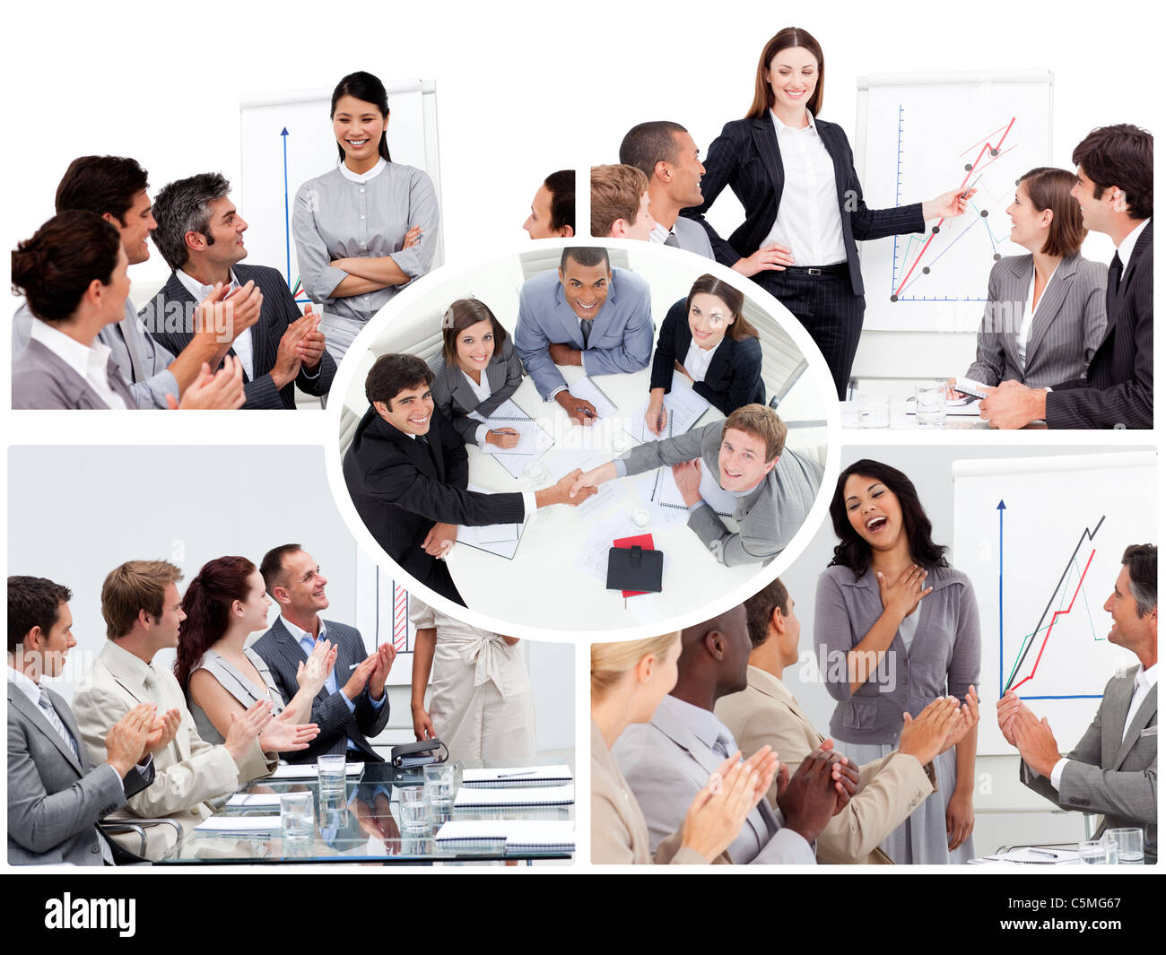 Collage of businesspeople in different situations Stock Photo - Alamy