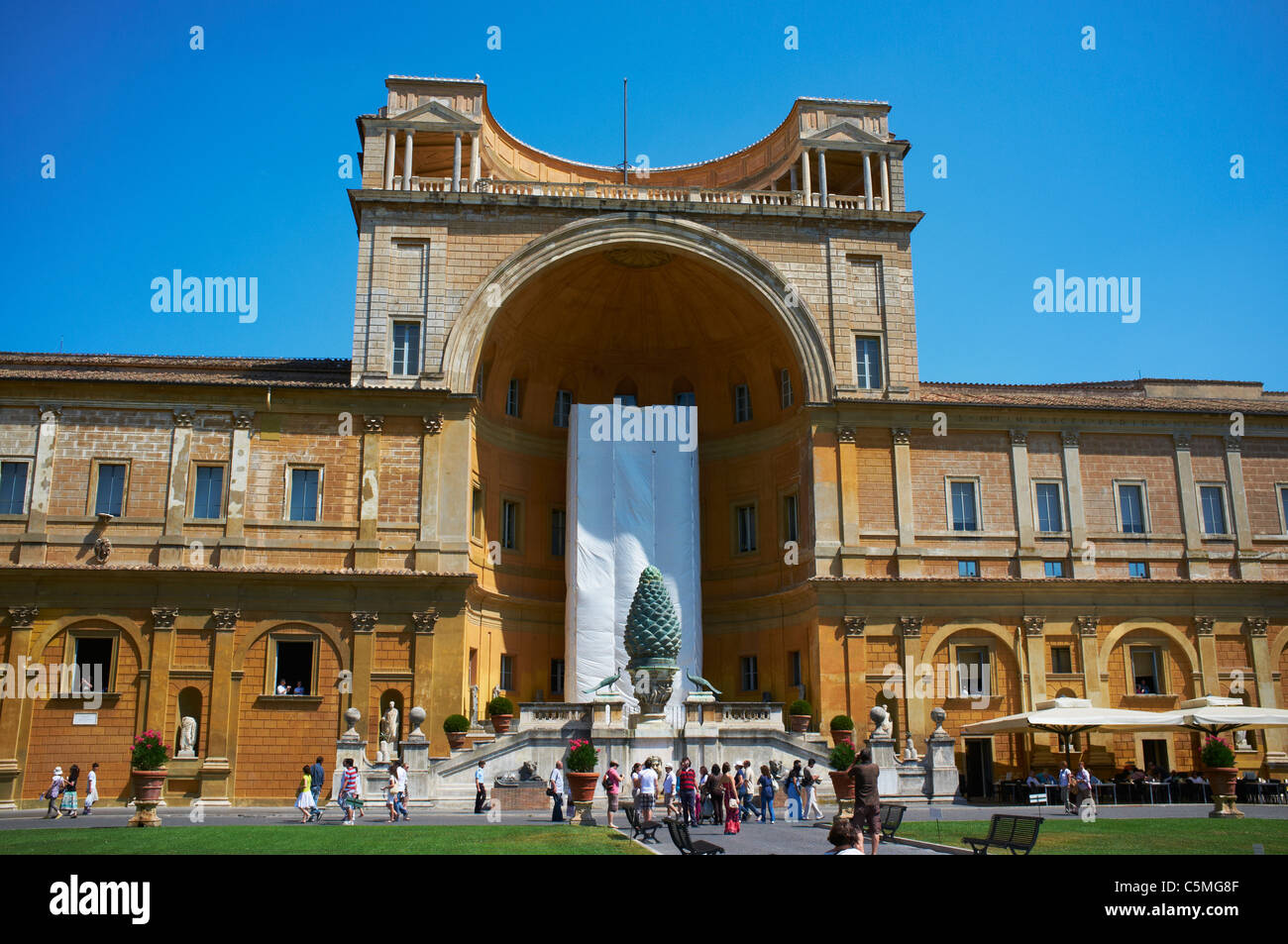 Courtyard of the Pigna within the Vatican Museum St Peters Square Rome Italy Stock Photo