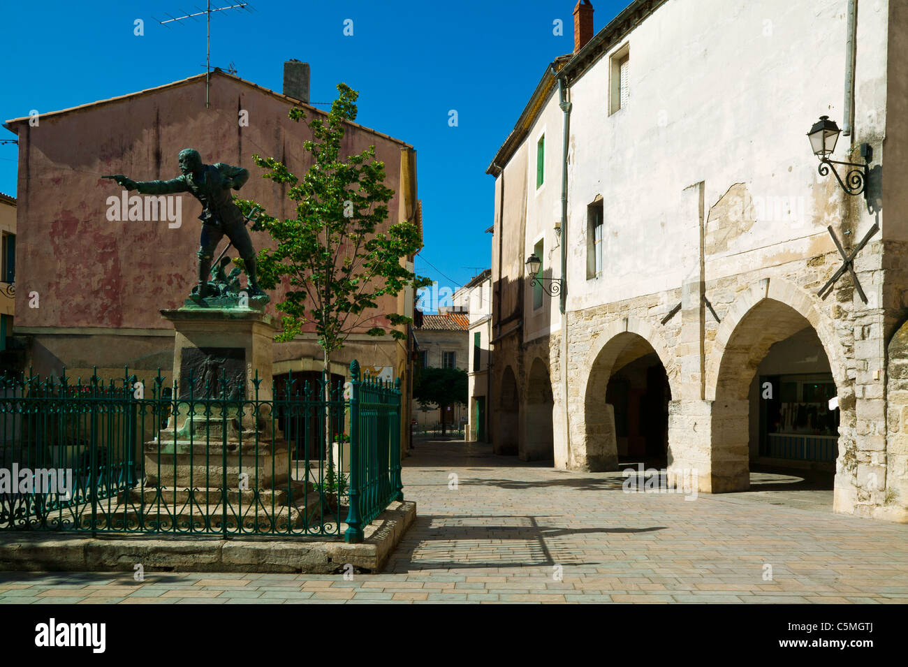 Statue Of Charles Menard,Lunel, Herault,Languedoc-Roussillon,France Stock Photo