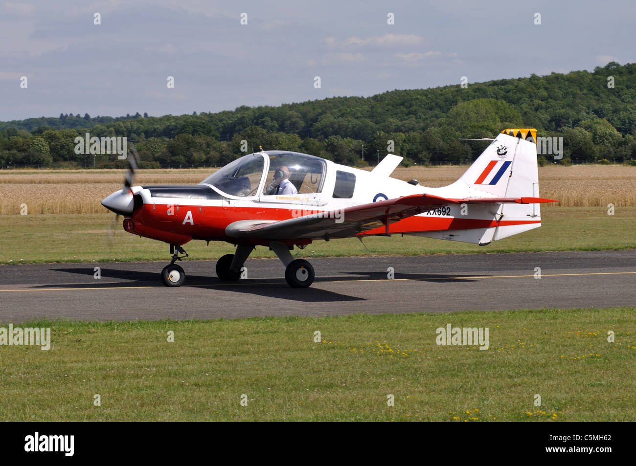 Scottish Aviation Bulldog at Wellesbourne Airfield, Warwickshire, UK Stock Photo