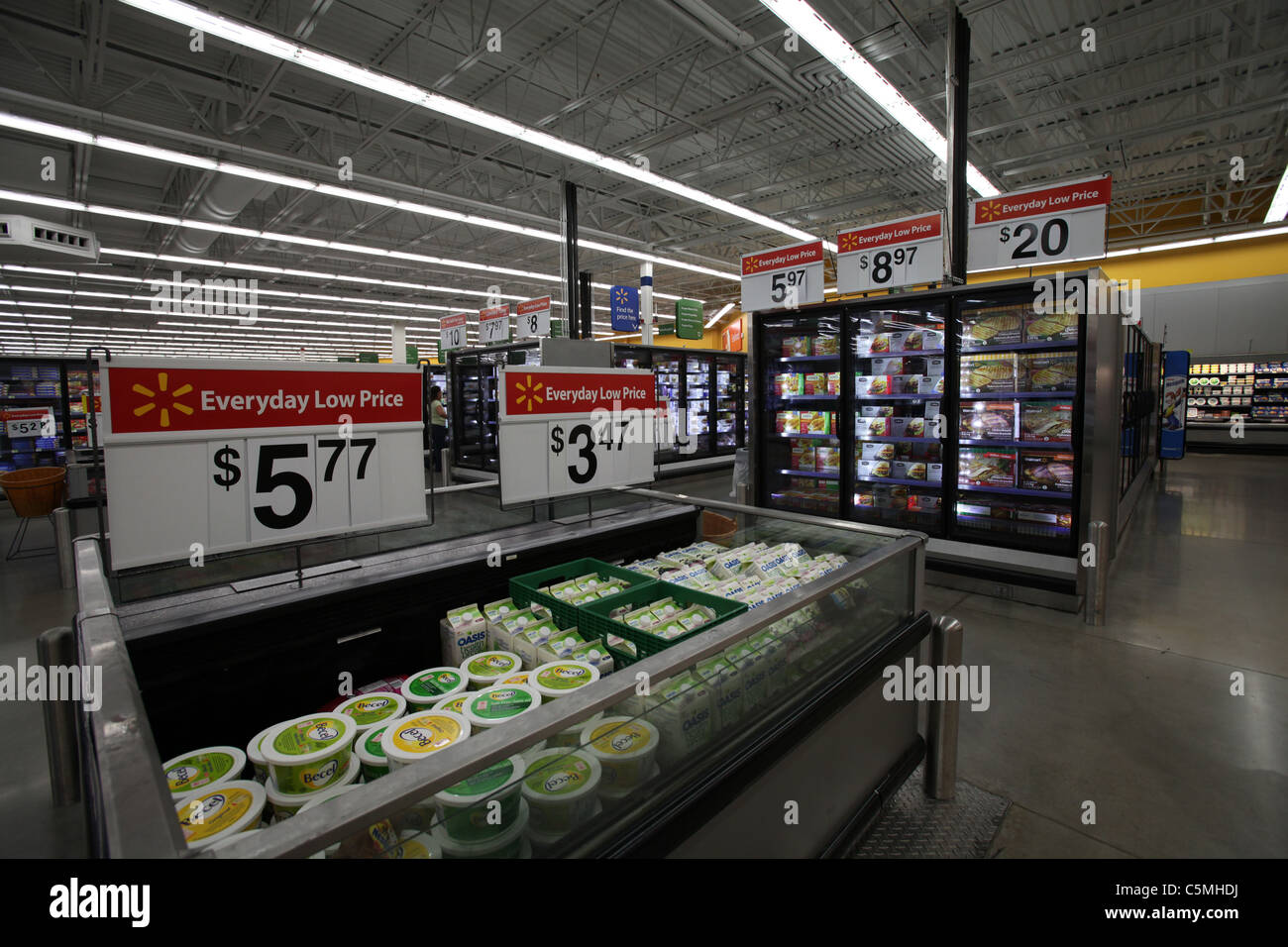 Dairy section of a Walmart supercenter in Kitchener, On, Canada 2011