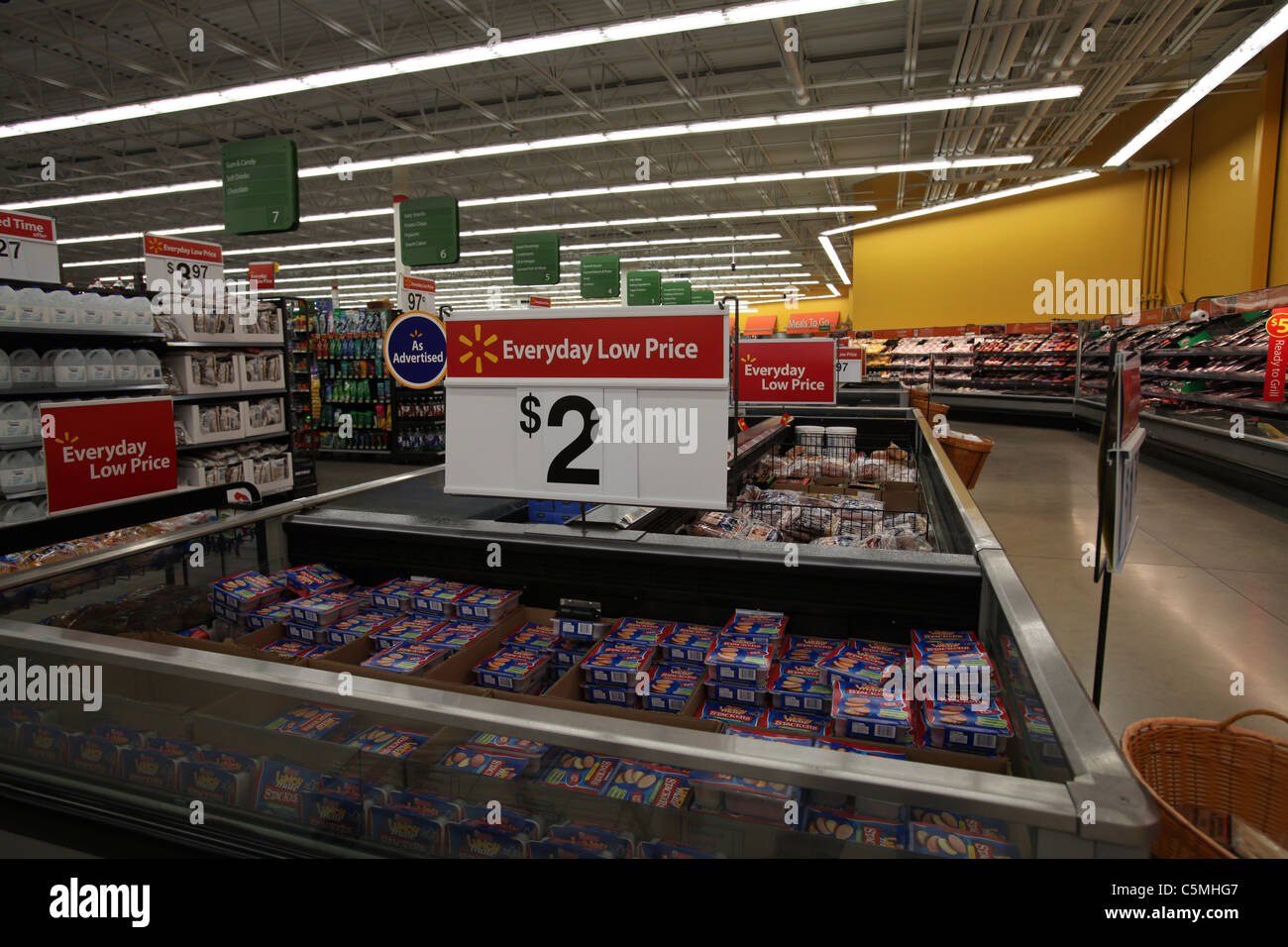 Meat and grocery section in Walmart supercenter in Kitchener Ontario Canada 2011 Stock Photo Alamy