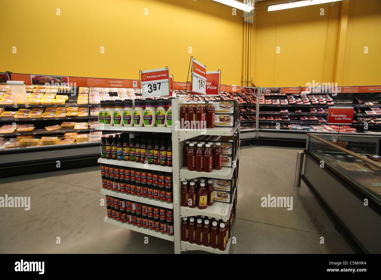 Meat and grocery section in Walmart supercenter in Kitchener Ontario Canada 2011 Stock Photo Alamy