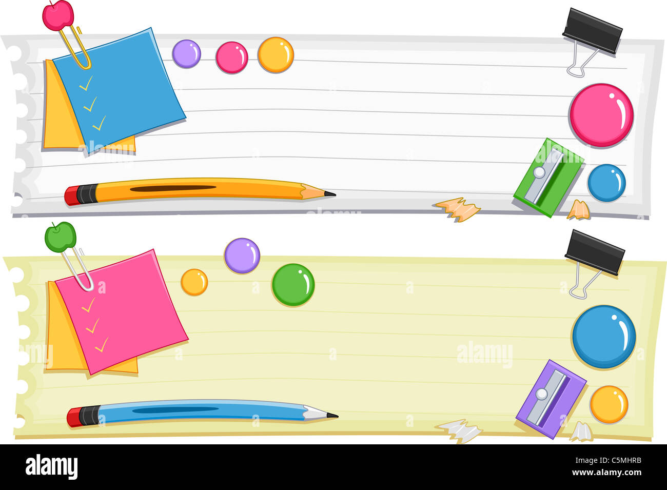 Banner Illustration with a Preschool Theme Stock Photo - Alamy