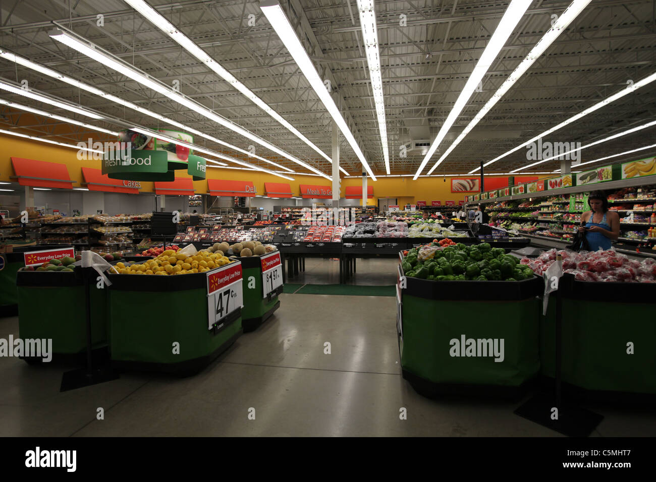 Groceries section at Walmart supercentre, Kitchener, ON, Canada Stock