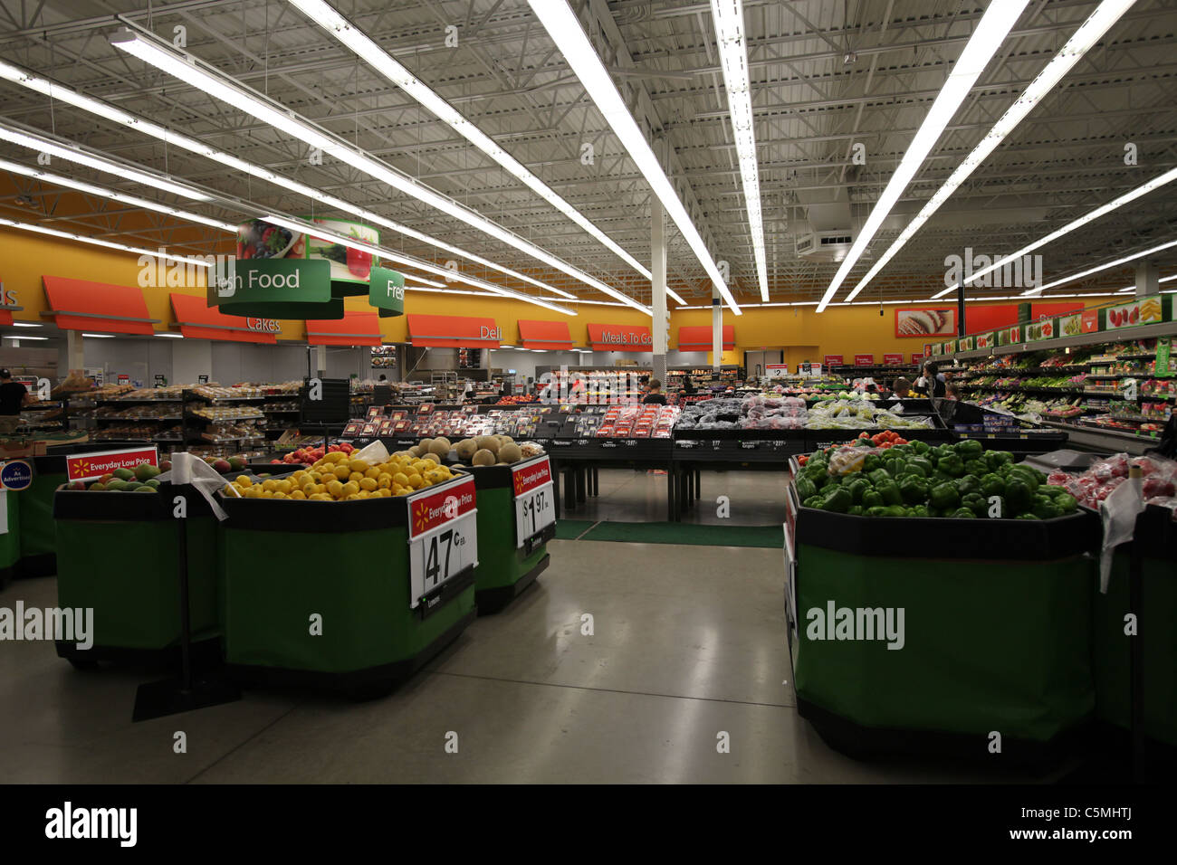 Groceries section at Walmart supercentre, Kitchener, ON, Canada Stock