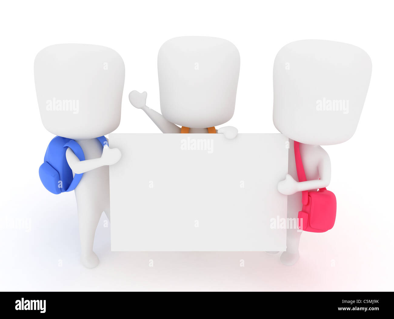 3D Illustration of Kids Holding a Blank Board Stock Photo - Alamy