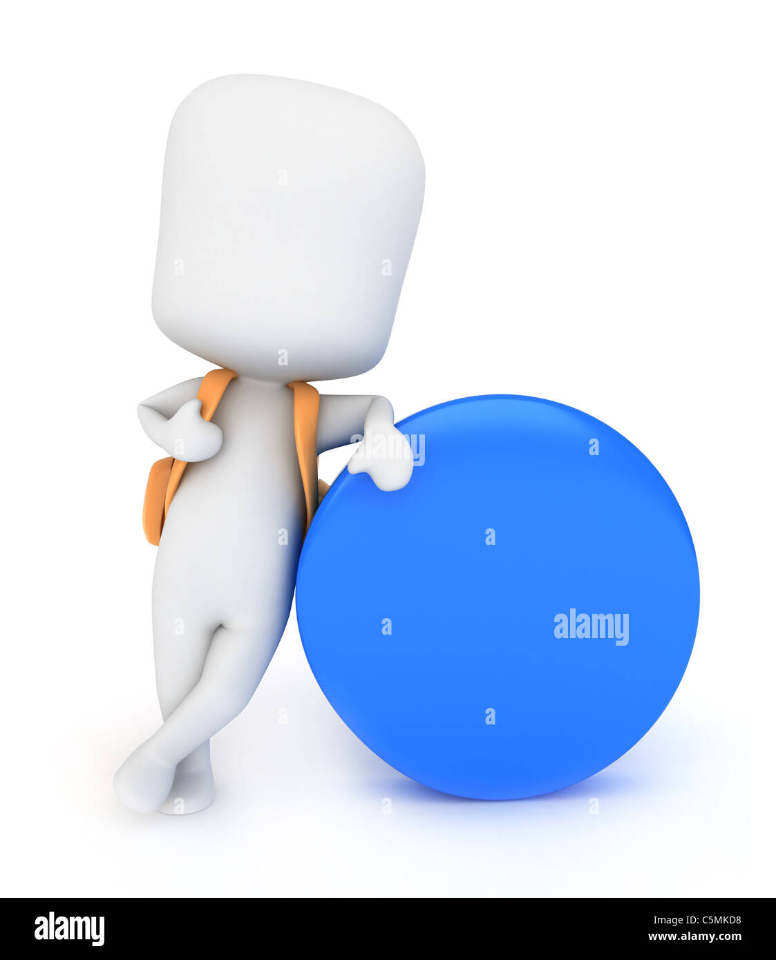 3D Illustration of a Preschool Kid Leaning on Circle Stock Photo - Alamy