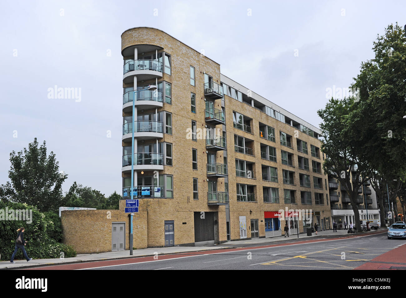 Modern design for flats appartments and shops in Chiswick High Road West London UK Stock Photo