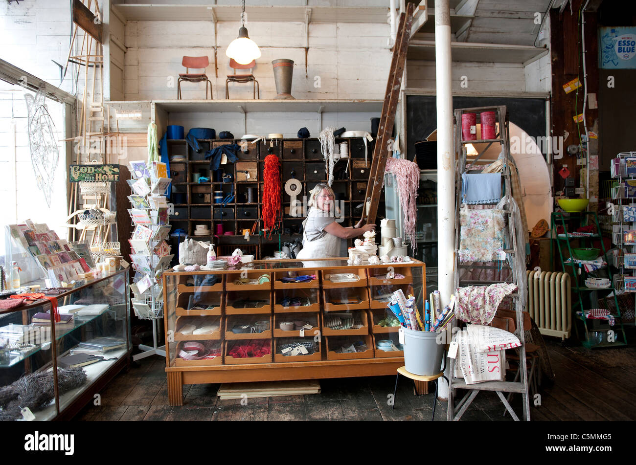 Interior of shop in Hastings Old Town, Hastings, Sussex, UK Stock Photo