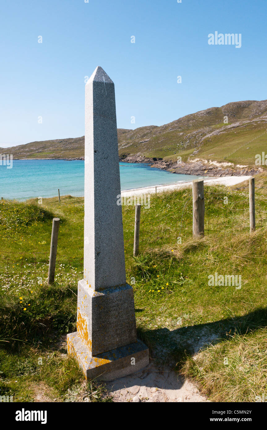 A memorial at West Bay on Vatersay commemorates the victims of the 'Annie Jane' shipwreck. FULL DETAILS IN DESCRIPTION. Stock Photo