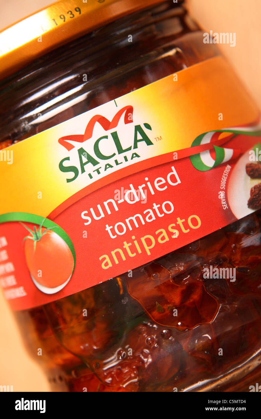 Sun Dried Tomato tomatoes antipasto produced by Sacla Italia Stock