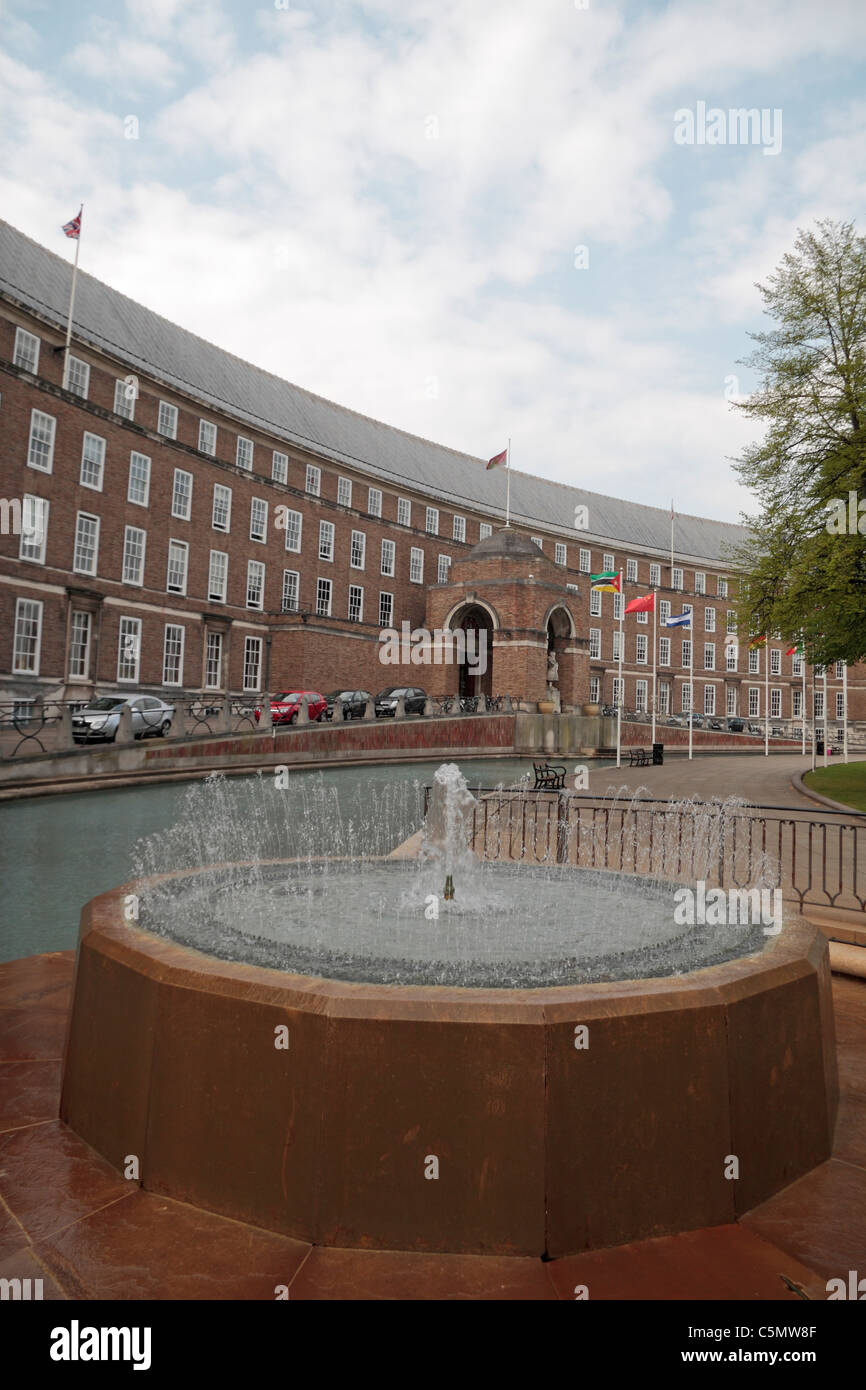 Fountain in front of The Council House, home of Bristol City Council on