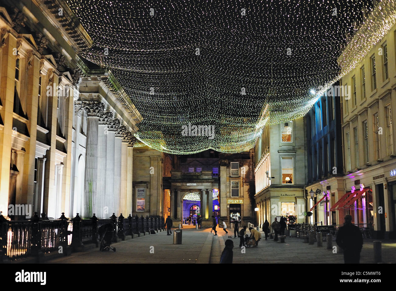 Royal Exchange Square, Glasgow, at night Stock Photo Alamy