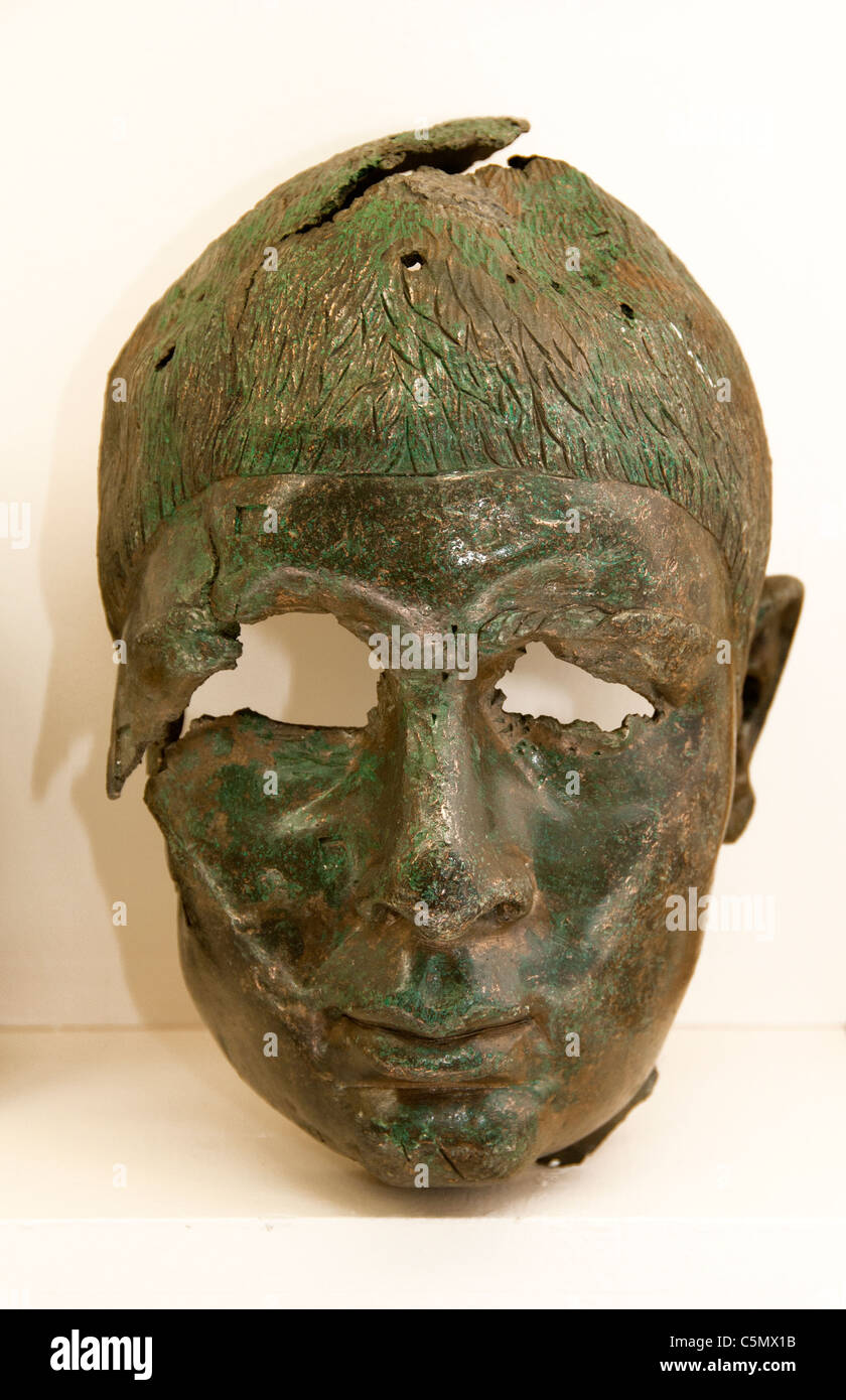 Bronze Mask Perga Perge Turkey Turkish Roman Age 1 Cent BC 4 th AD Stock Photo