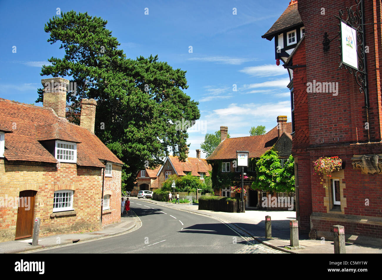 Palace Lane from High Street, Beaulieu, Hampshire, England, United Kingdom Stock Photo
