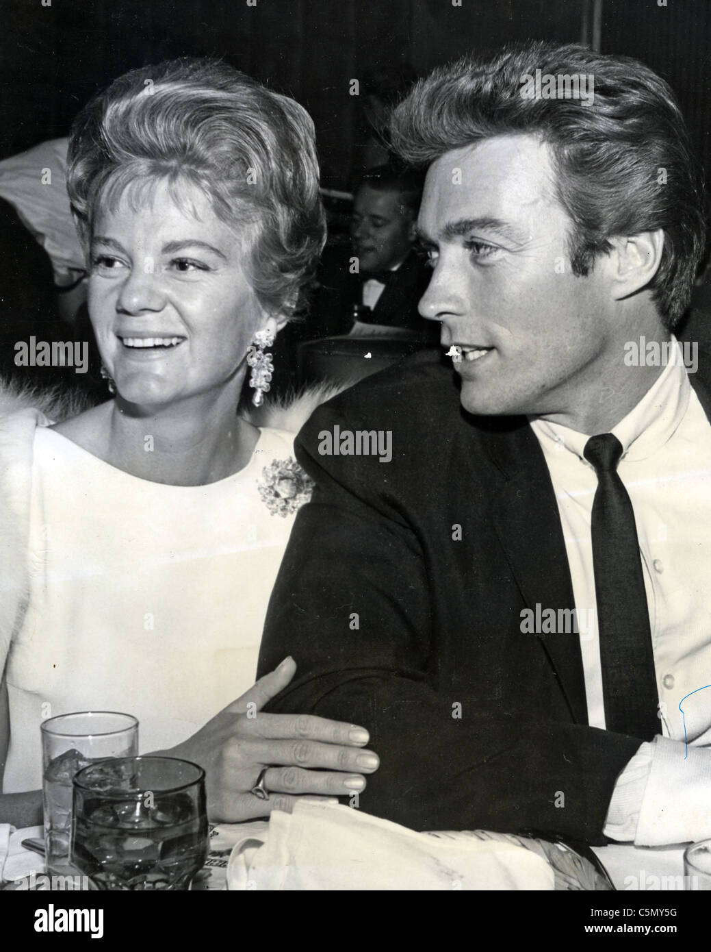 CLINT EASTWOOD with wife Maggie at their Los Angeles home about 1960 ...