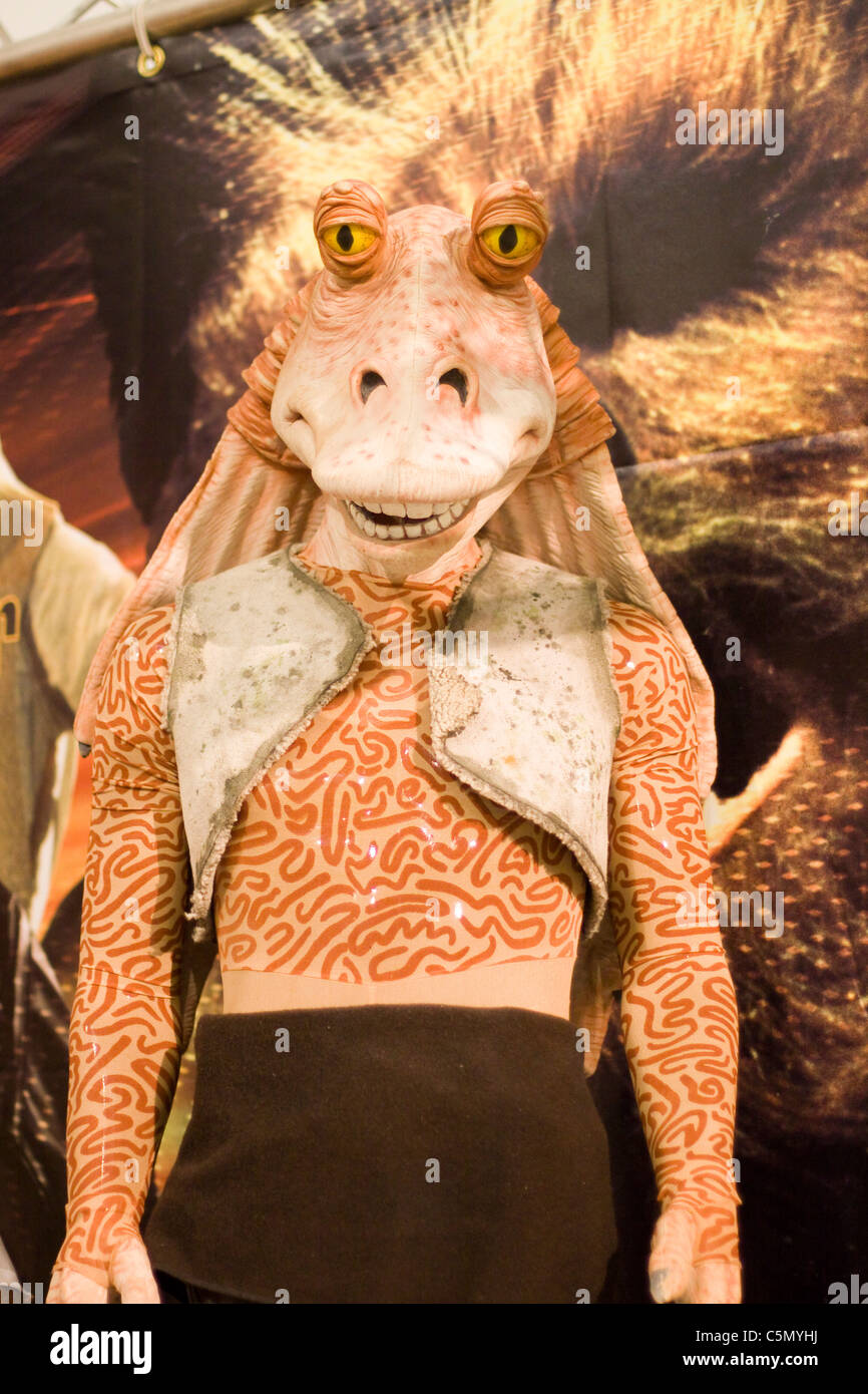 A Life size model of Jar Jar Binks from Star wars Stock Photo - Alamy