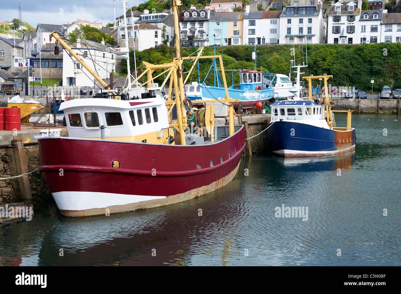 Fishing boats in the harbour at Brixham, Devon, England Stock Photo