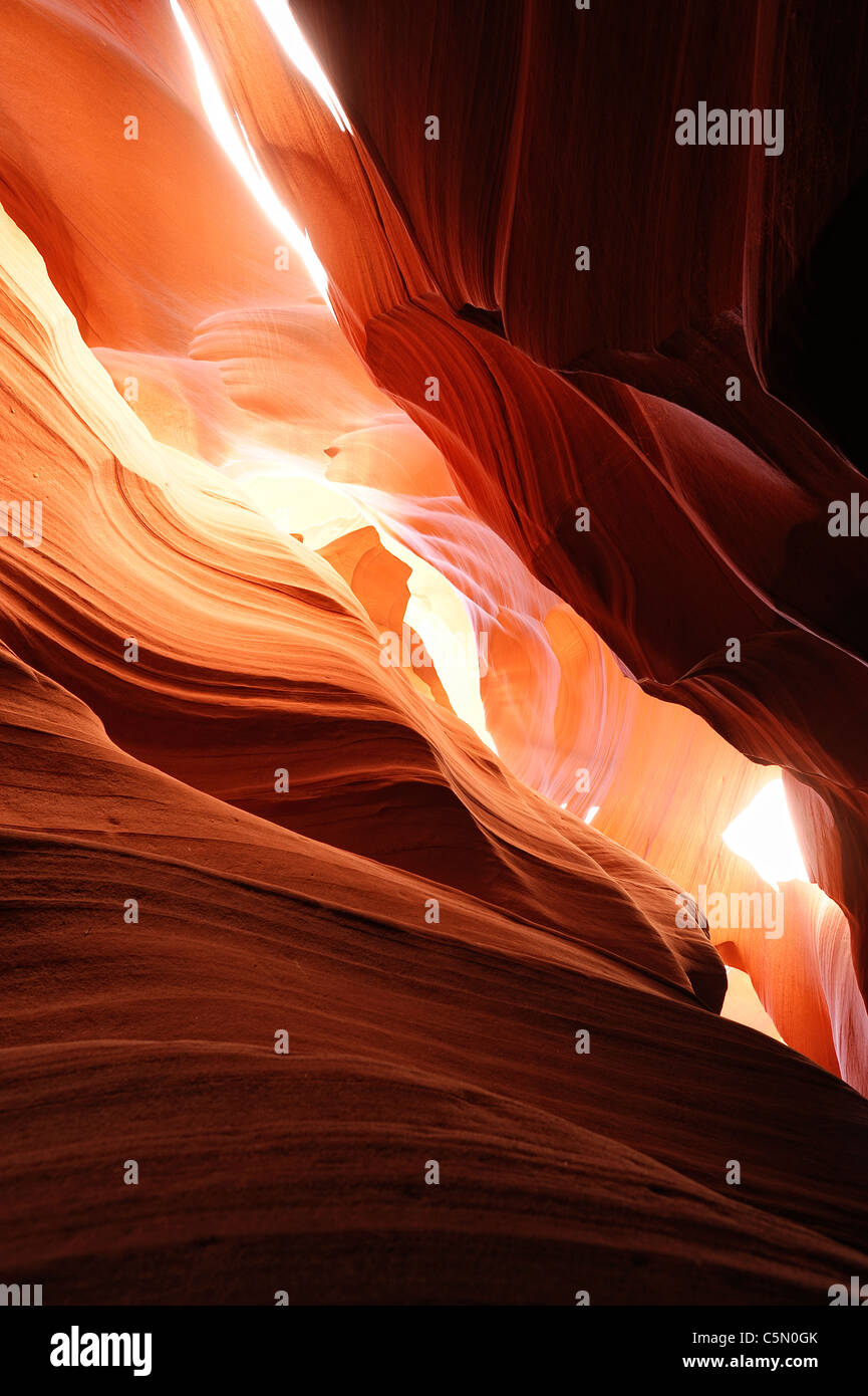 Upper Antelope Canyon - a slot canyon near Page, Arizona, USA.  Stock Photo