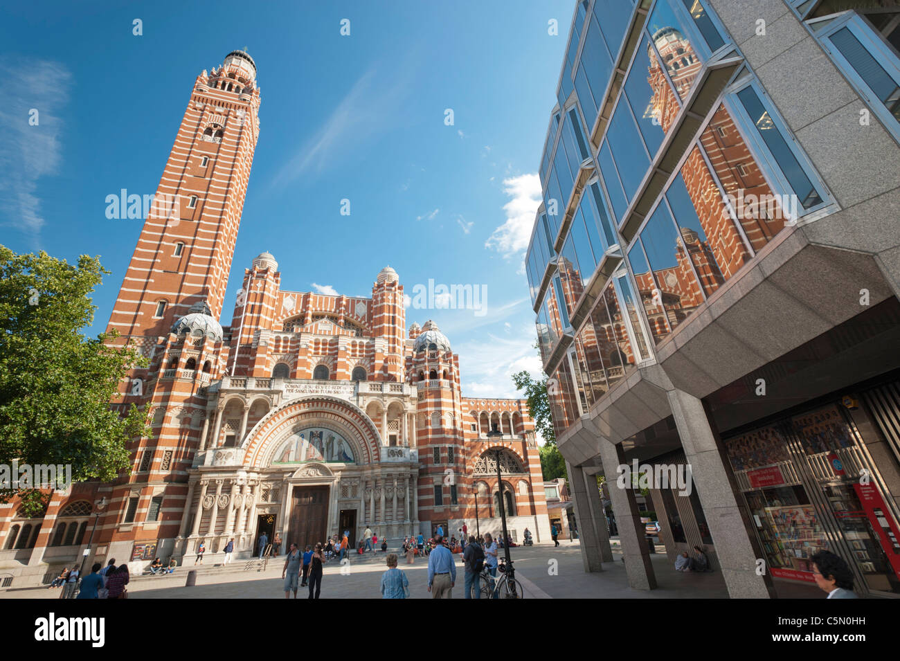 The front facade of the Catholic Westminster Cathedral in London, England, UK Stock Photo