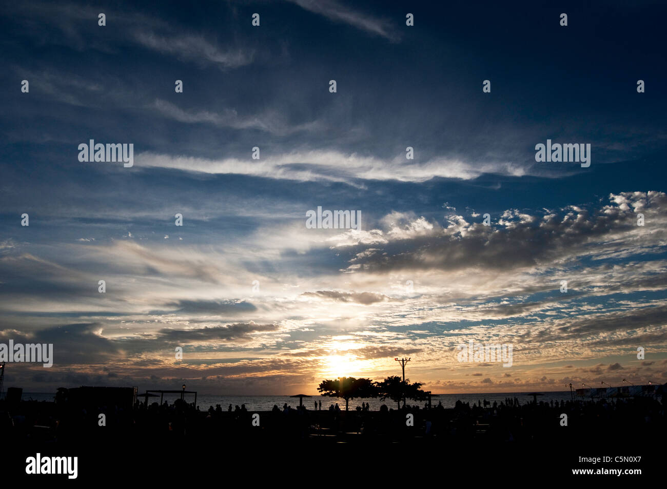 Okinawan Beach Sunset Stock Photo