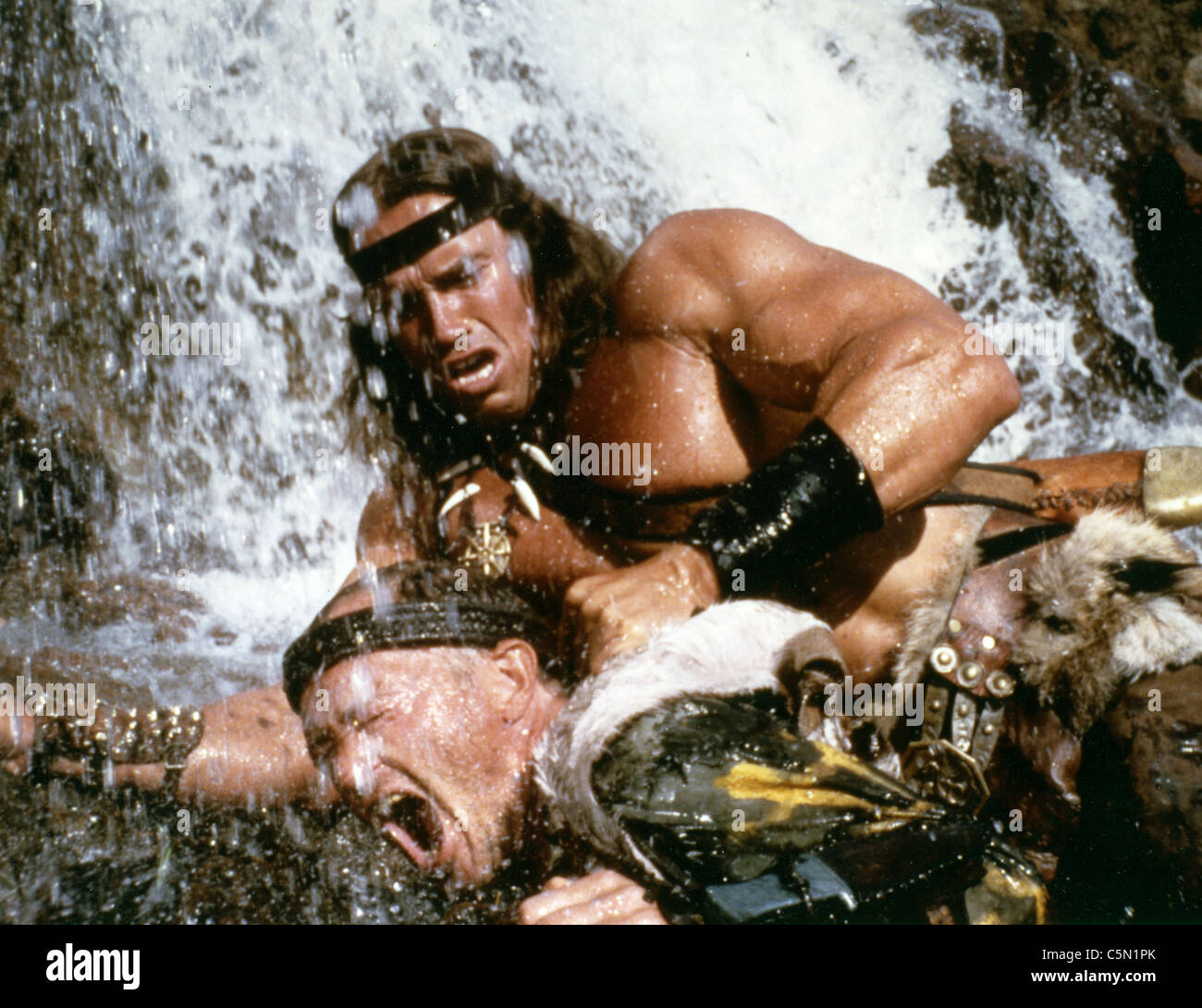 CONAN THE DESTROYER 1984 De Laurentis film with Arnold Schwarzenegger Stock Photo