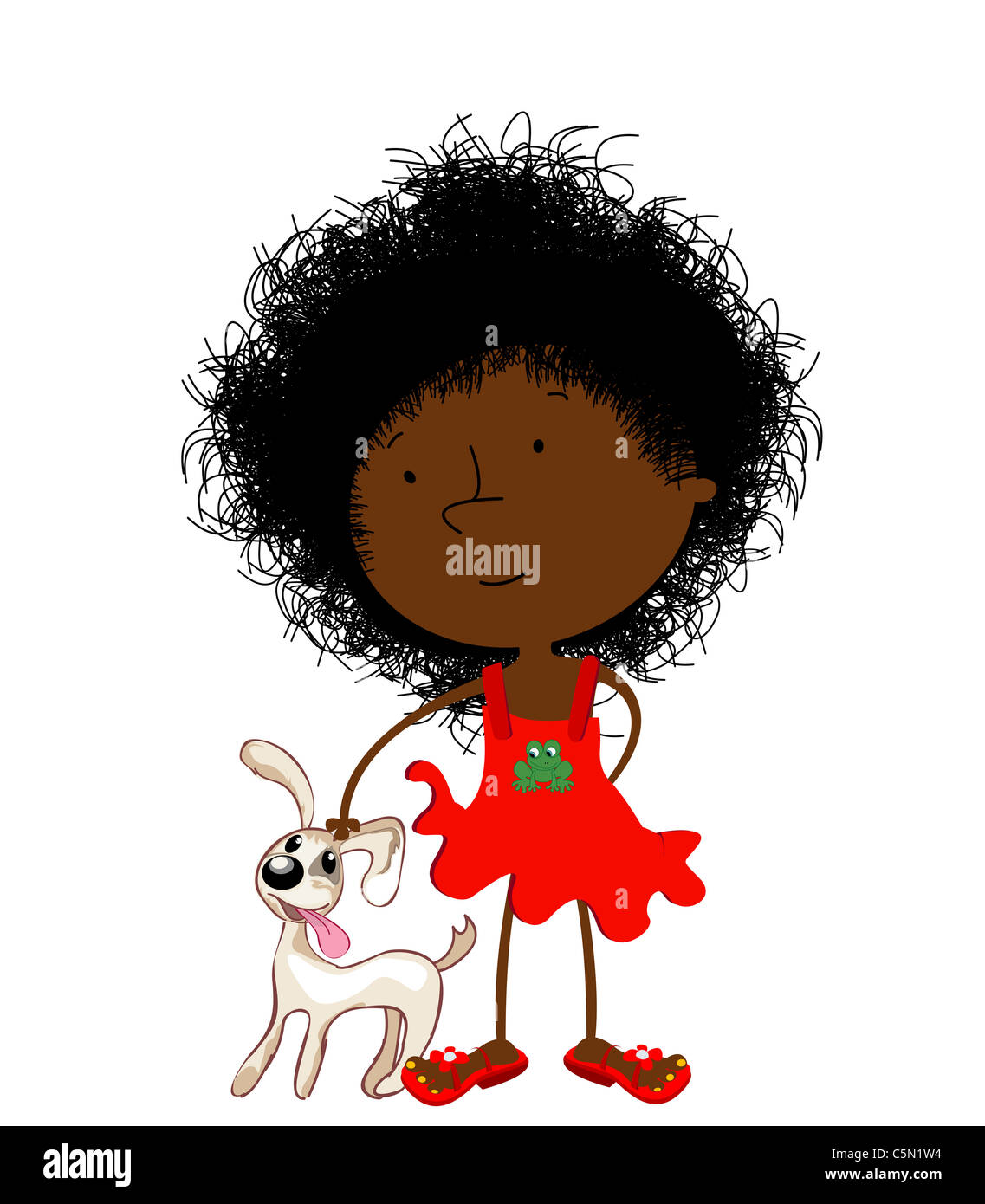 Black girl afro cartoon