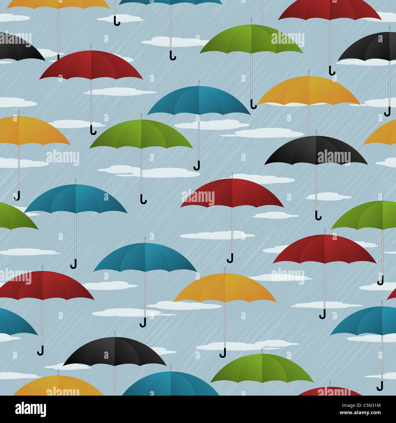 Seamless background with colored umbrellas Stock Photo - Alamy
