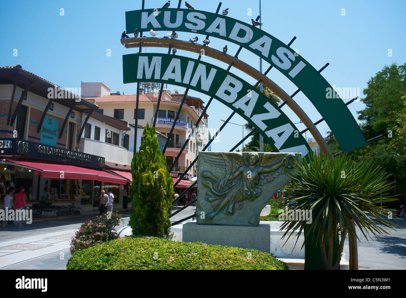 Entrance to the Main Bazaar sign Kusadasi Turkey Stock Photo