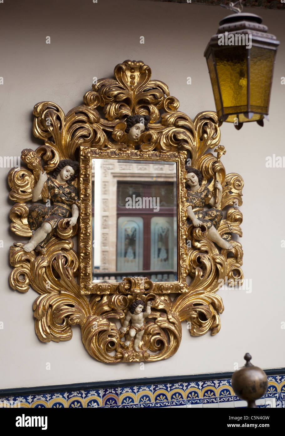 Ornate Mirror Sanborns Restaurant House of Tiles Mexico City Mexico