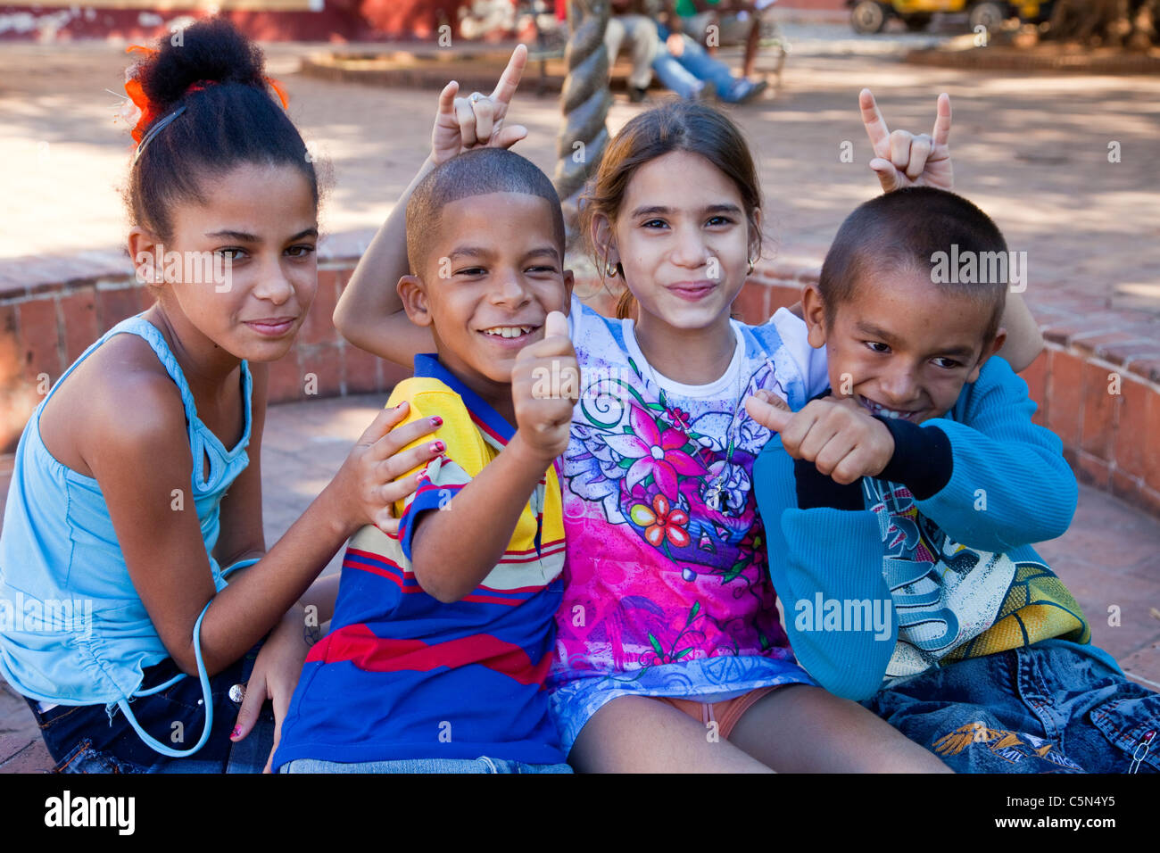 Cuba, Trinidad. Cuban Children. Stock Photo