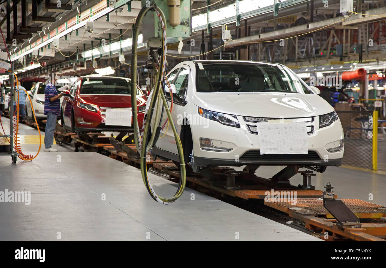 Chevrolet Volt Electric Car Assembly Line Stock Photo