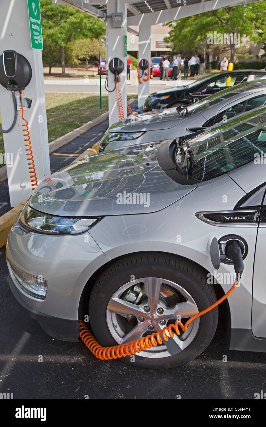 Chevrolet Volt PlugIn Electric Car at Charging Station Stock Photo Alamy