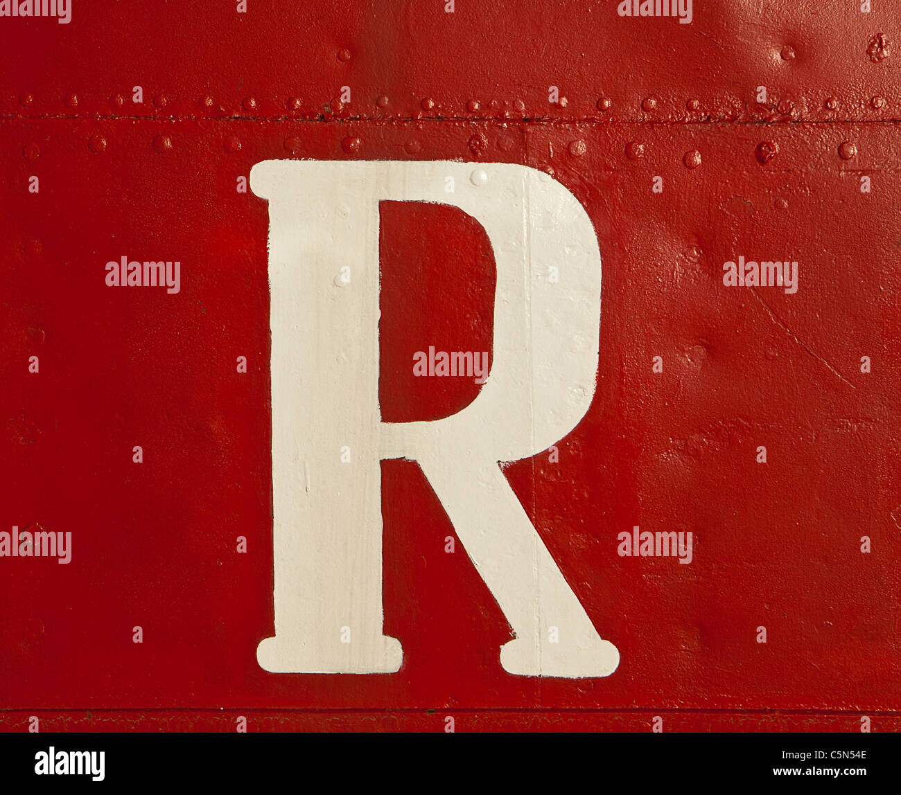 White R Entry White R On Ship Stock Photo - Alamy