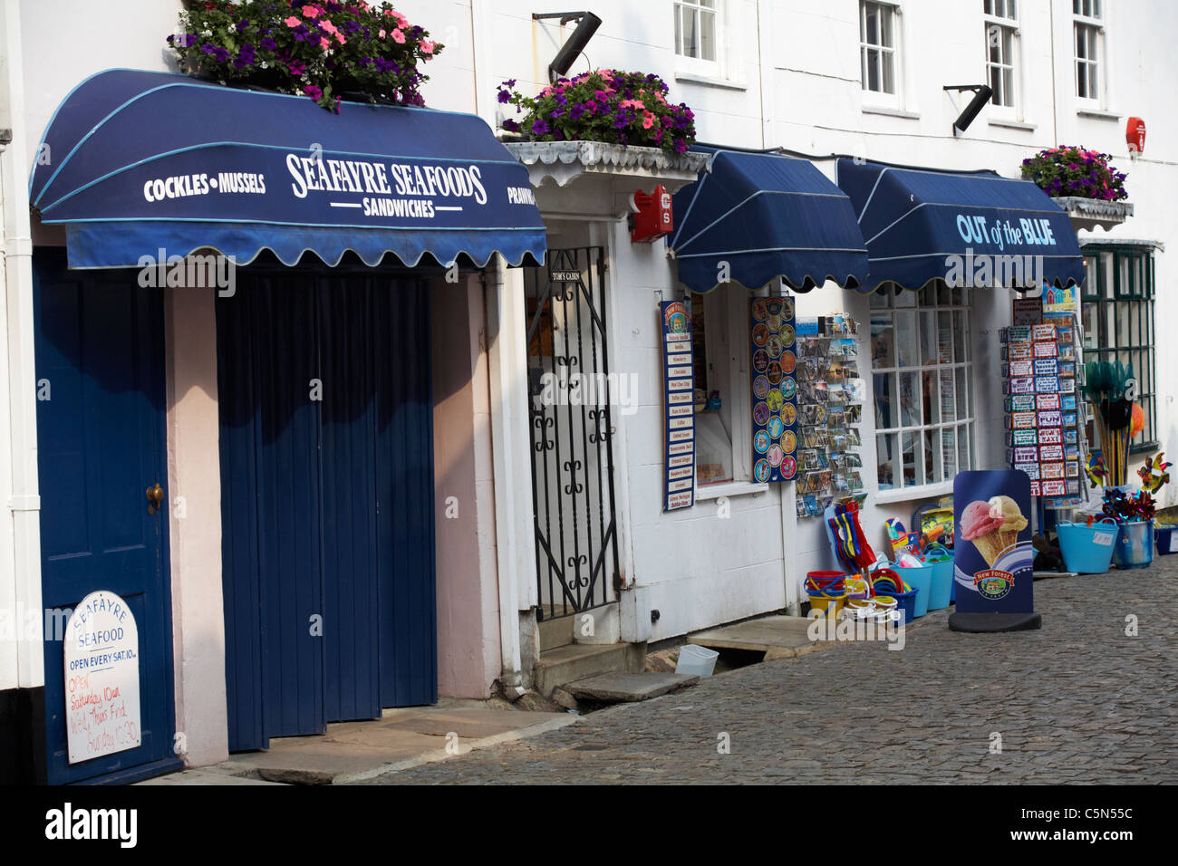 Shops in Quay Street, Lymington, Hampshire UK in June Stock Photo