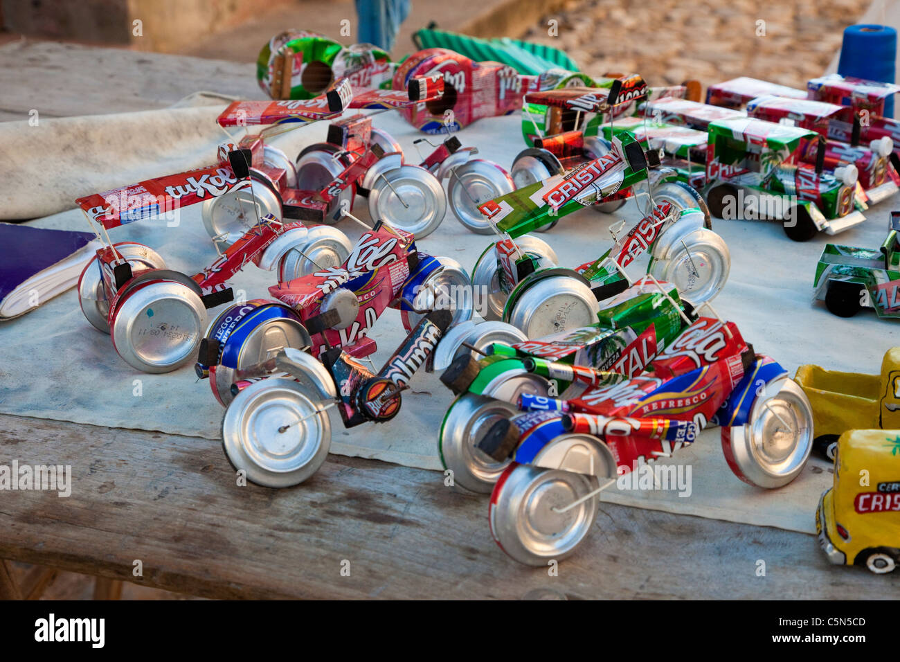 Cuba, Trinidad. Toy Cars, Motorcycles, made out of Old Soft Drink Cans  Stock Photo - Alamy