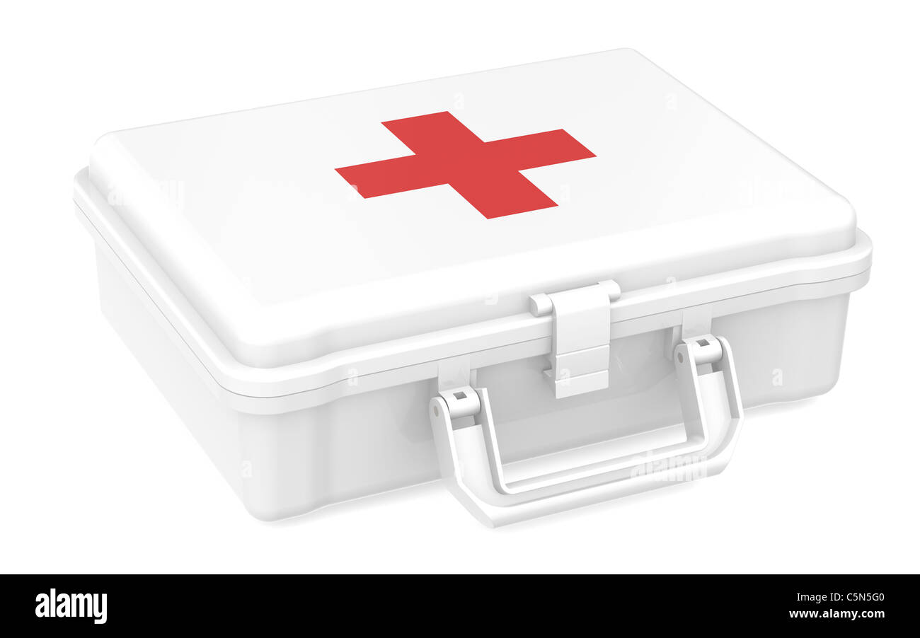 First aid kit. White, isolated Stock Photo Alamy