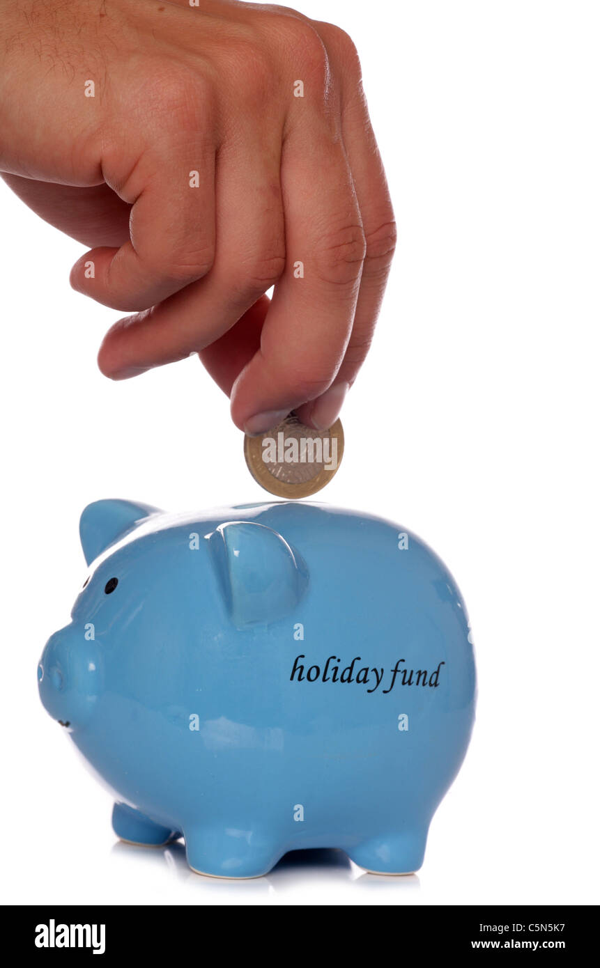 saving for a holiday studio cutout Stock Photo