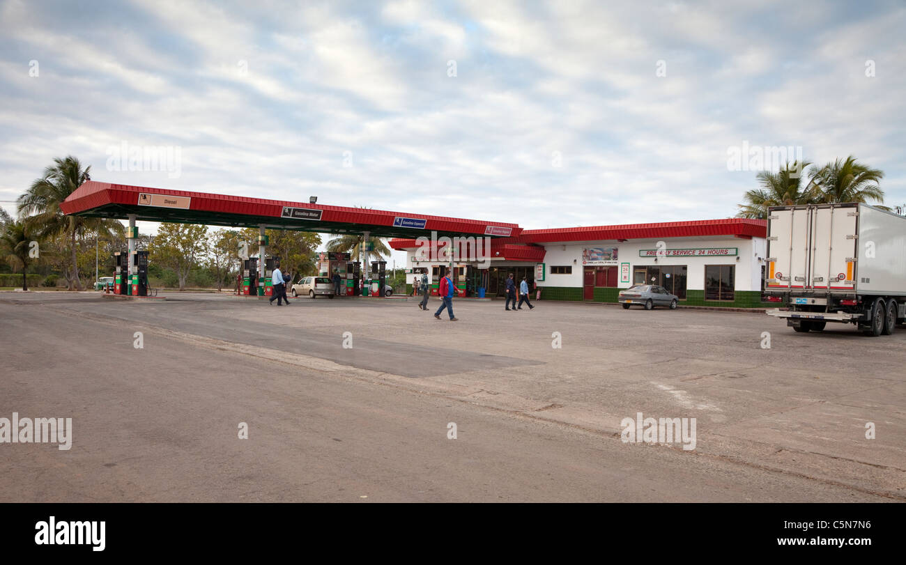 Cuba, Cienfuegos. Gas Station on Highway between Havana and Cienfuegos