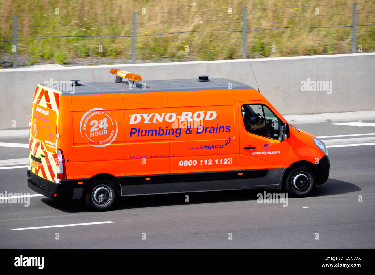 Van operated by Dyno rod, part of British Gas Stock Photo