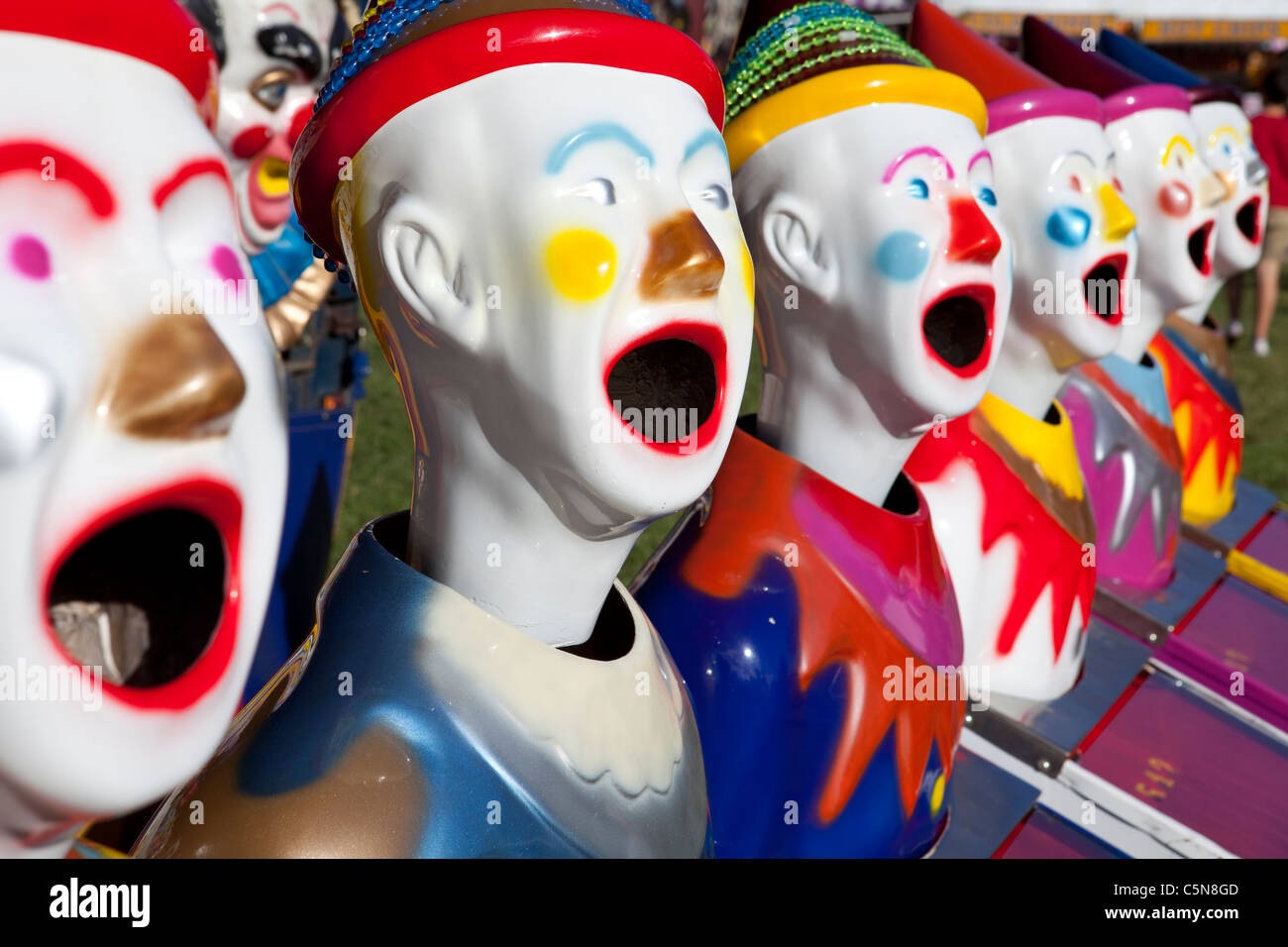 Fairground clowns, Bellengen, NSW, Australia Stock Photo