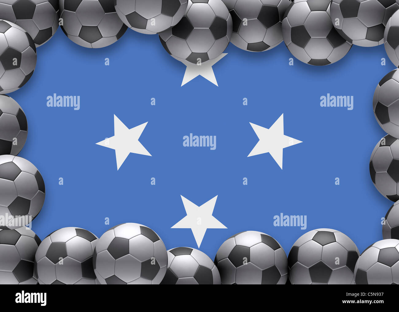 Flag of Micronesia football soccer Stock Photo - Alamy