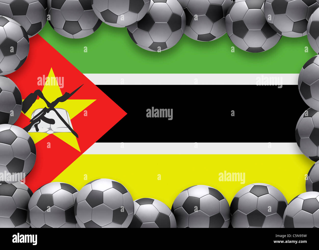 Flag of Mozambique football soccer Stock Photo - Alamy