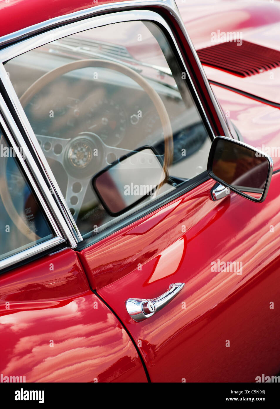 E Type Jaguar. Classic british sports car Stock Photo