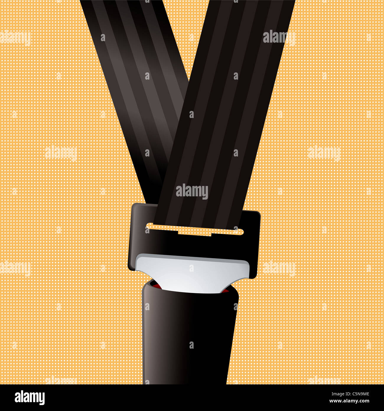 Saftey seat belt clipped in with orange background Stock Photo Alamy