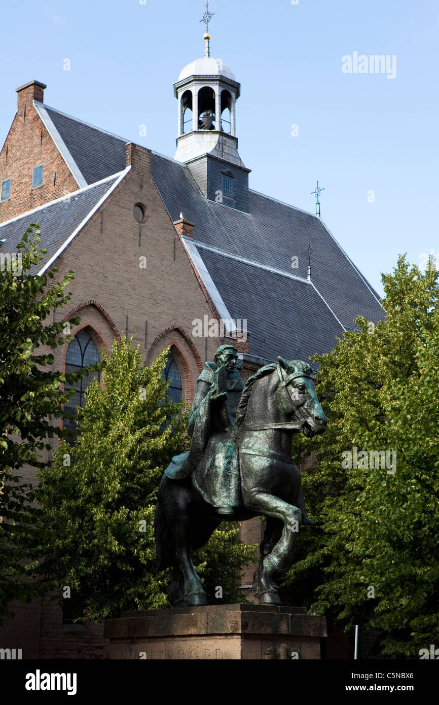 Statue of Willibrord, of Utrecht outside Janskerk in Utrecht