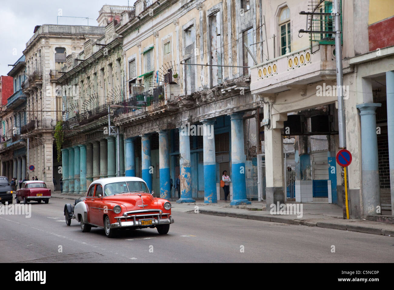 Cuba, Havana. Early Morning Central Havana Street Scene. 1950 Stock